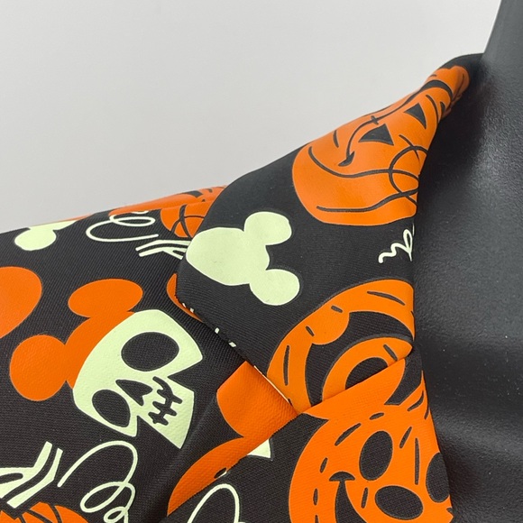 Mickey Mouse Pumpkin Disney Party Halloween Glow Blazer Light Up Tie L\XL New - Picture 7 of 12